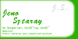 jeno sztaray business card